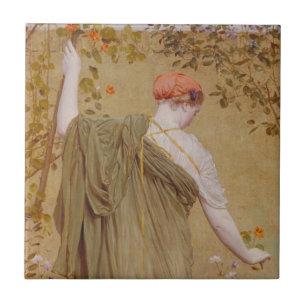 A Garden by Albert Joseph Moore, Vintage Portrait Tile