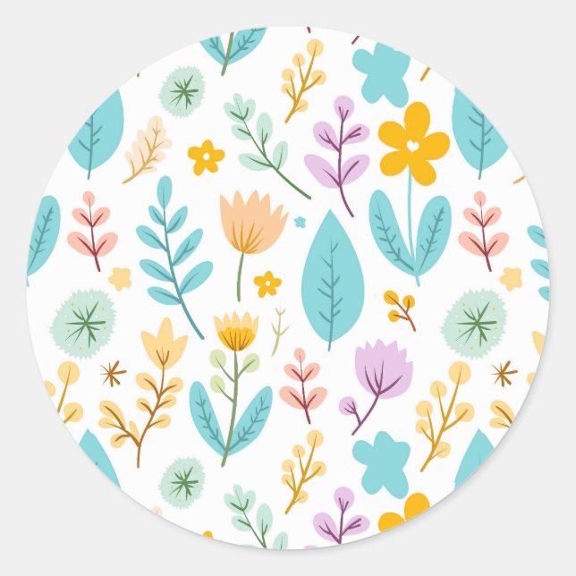 A Garden Full of Colours Classic Round Sticker (Front)