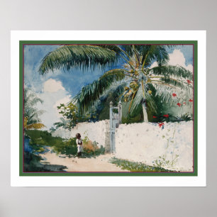 "A Garden in Nassau" 1885 by Winslow Homer Poster