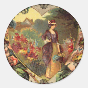 A Garden of Flowers Valentine Stickers