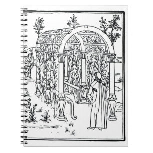 A garden scene, from 'Hypnerotomachia Poliphili' a Notebook