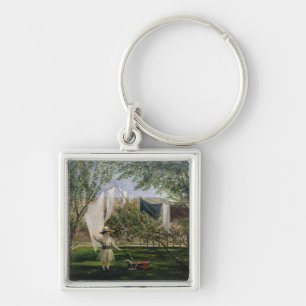 A Garden Scene, with a boy Keychain