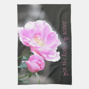 A Garden Style Pink Rose Kitchen Towel