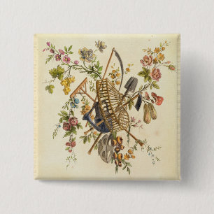 A garden textile design, from 'Oeuvre contenant un 2 Inch Square Button