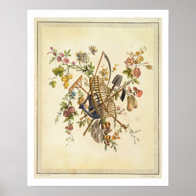 A garden textile design, from 'Oeuvre contenant un Poster (Front)