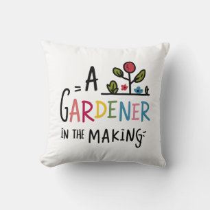 A gardener in the making throw pillow