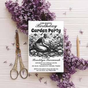A Gardeners Labour Garden Party Invitation Postcard