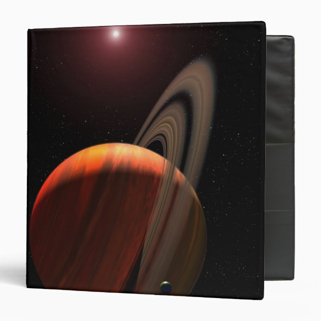 A gas giant planet orbiting a red dwarf binder (Front/Inside)