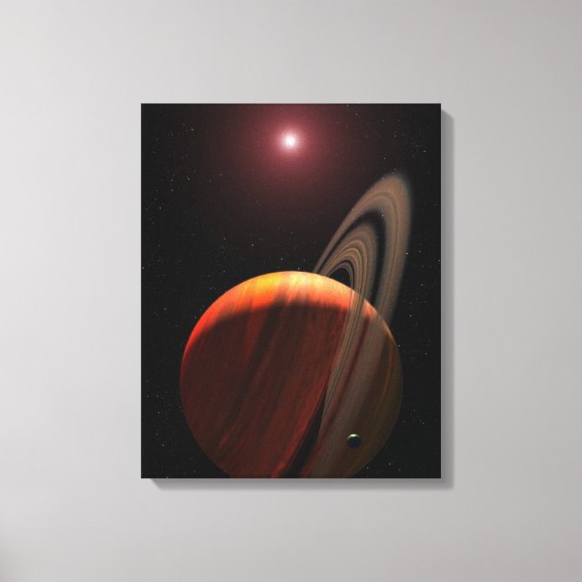 A gas giant planet orbiting a red dwarf canvas print (Front)