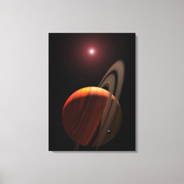 A gas giant planet orbiting a red dwarf canvas print (Front)