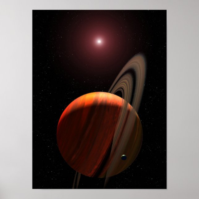 A gas giant planet orbiting a red dwarf poster (Front)