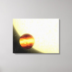 A gas-giant planet orbiting very close canvas print