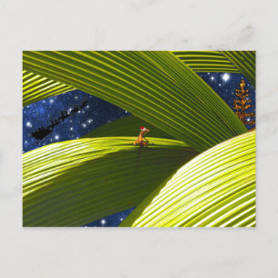 A Gecko Lizard's Tropical Christmas Holiday Postcard