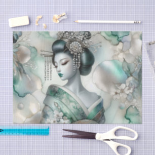 A Geisha in Green Design Series #14 Tissue Paper