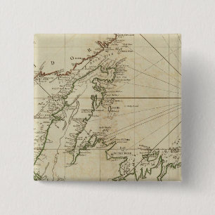 A General Chart Of The Island Of Newfoundland 2 Inch Square Button