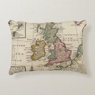 A general map of Great Britain and Ireland Decorative Pillow