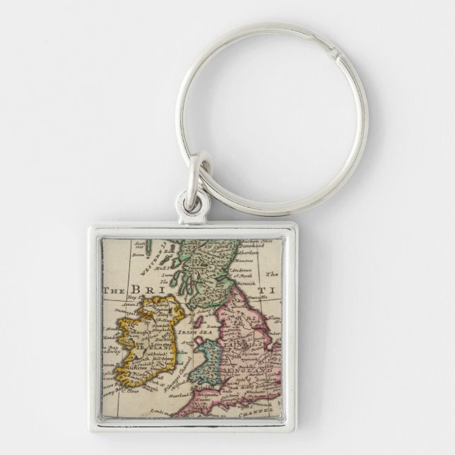 A general map of Great Britain and Ireland Keychain (Front)