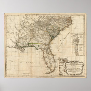 A General Map of the Southern British Colonies Poster