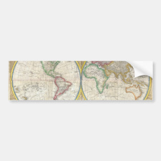 A General Map of the World by Samuel Dunn 1794 Bumper Sticker