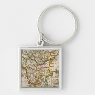 A general map of Turkey in Europe Keychain