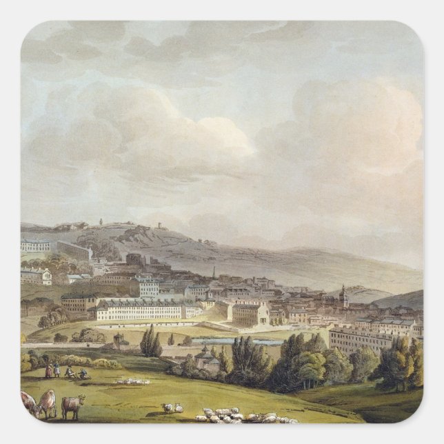 A General View of Bath, from 'Bath Illustrated by Square Sticker (Front)