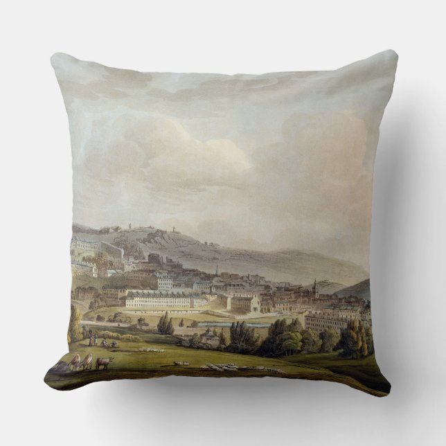 A General View of Bath, from 'Bath Illustrated by Throw Pillow (Front)