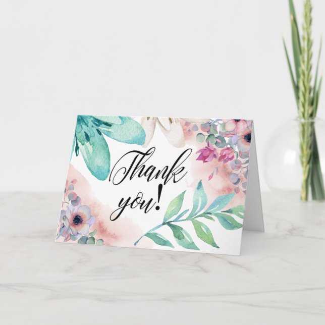 A Generic Floral Thank You Card (Front)