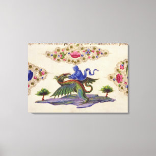 A Genie and Winged Monster Canvas Print
