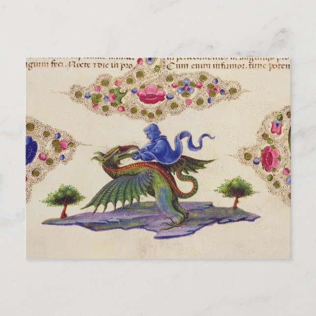 A Genie and Winged Monster Postcard (Front)