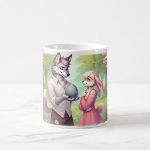 A Gentle Gift – Wolf & Bunny Easter Romance Coffee Mug