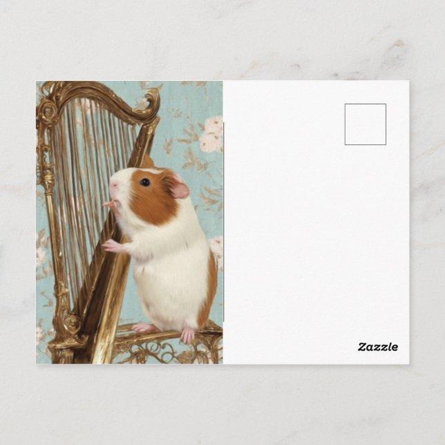 A Gentle Tune – Artistic Guinea Pig Postcard (Back)