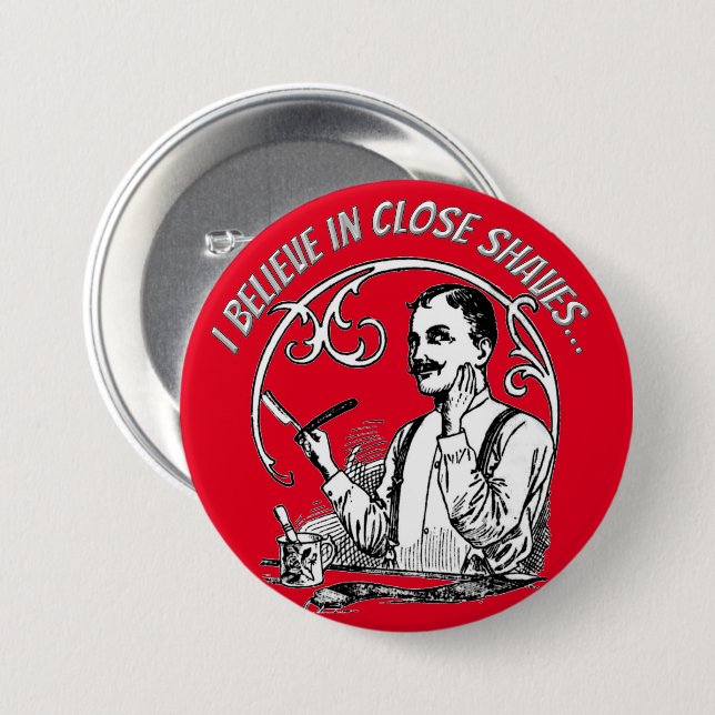 A Gentleman's Classic Shaving 3 Inch Round Button (Front & Back)