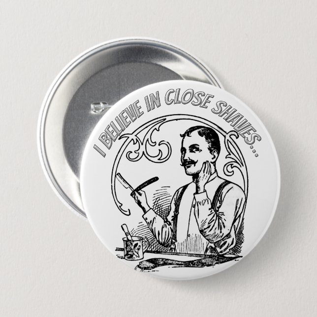 A Gentleman's Classic Shaving 3 Inch Round Button (Front & Back)