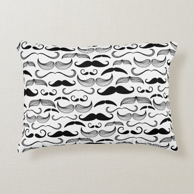 A Gentlemen's Club. Moustache pattern 2 Accent Pillow (Front)
