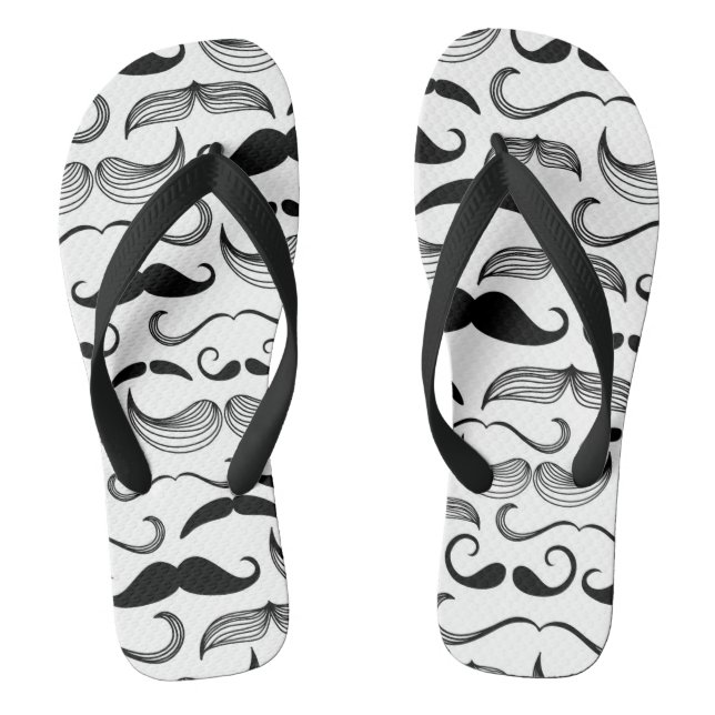 A Gentlemen's Club. Moustache pattern 2 Flip Flops (Footbed)