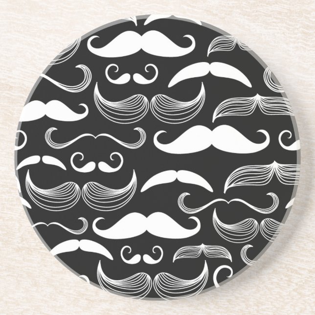 A Gentlemen's Club. Moustache pattern Coaster (Front)