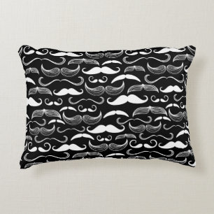 A Gentlemen's Club. Moustache pattern Decorative Pillow