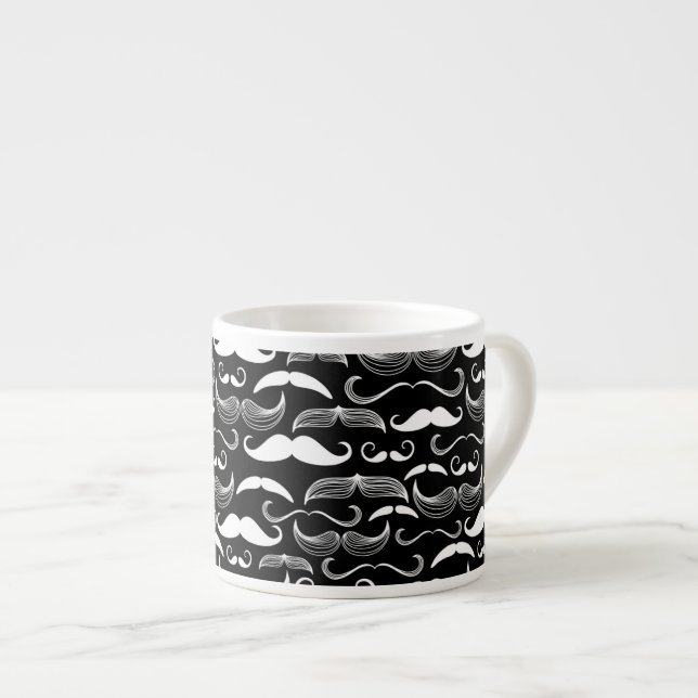 A Gentlemen's Club. Moustache pattern Espresso Cup (Front Right)