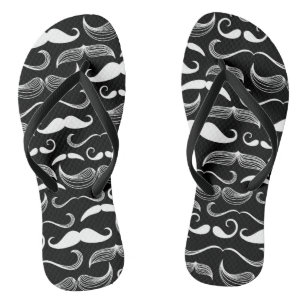 A Gentlemen's Club. Moustache pattern Flip Flops