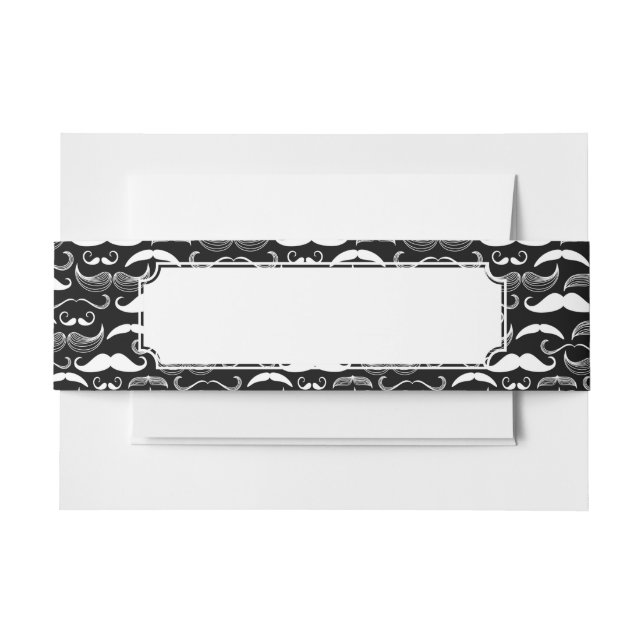 A Gentlemen's Club. Moustache pattern Invitation Belly Band (Front Example)