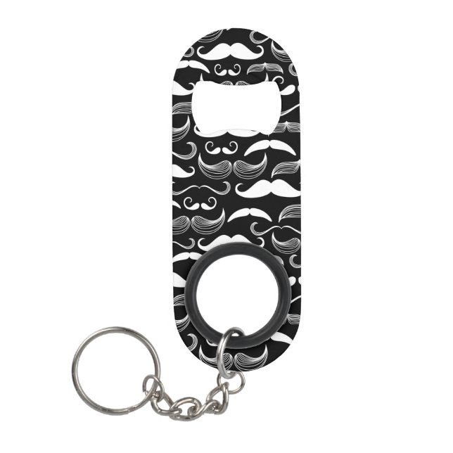 A Gentlemen's Club. Moustache pattern Keychain Bottle Opener (Front)