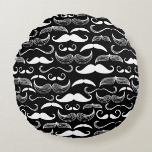 A Gentlemen's Club. Moustache pattern Round Pillow