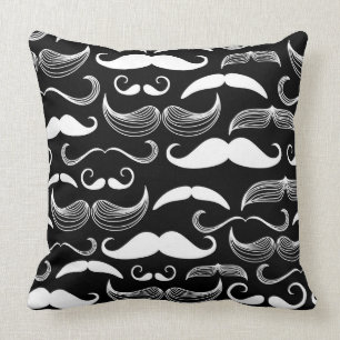 A Gentlemen's Club. Moustache pattern Throw Pillow