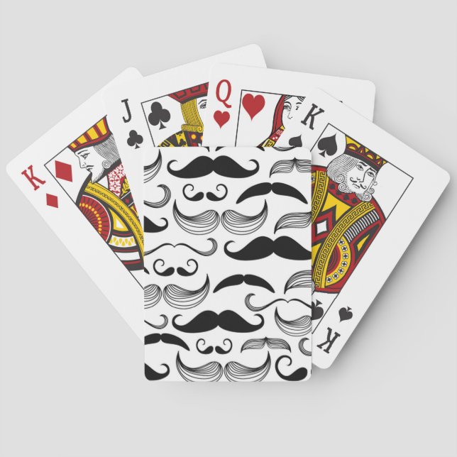 A Gentlemen's Club. Mustache pattern 2 Playing Cards (Back)