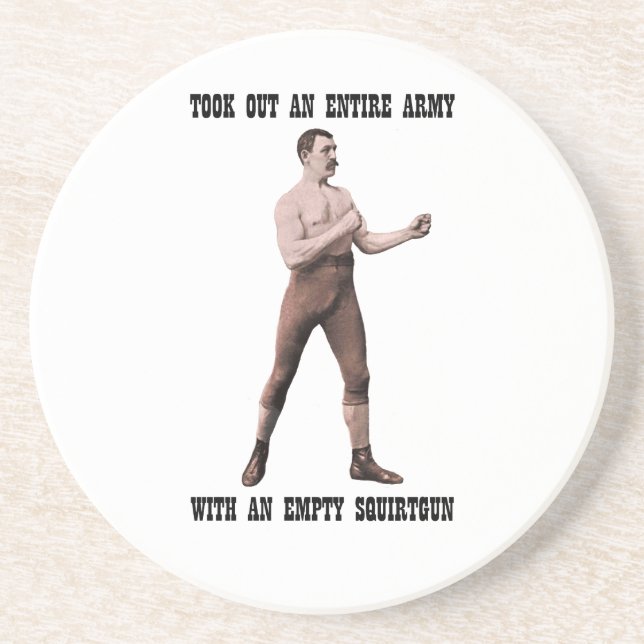 A Genuine Overly Manly Man Coaster (Front)