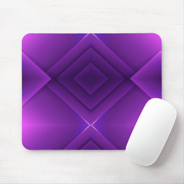 A geometric, purple mouse pad featuring layered  (With Mouse)