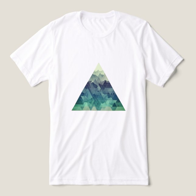 A geometric triangular mountain landscape  Tri-Blend shirt (Design Front)