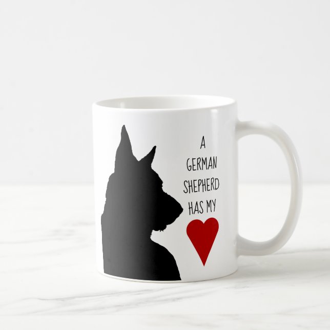 "A German Shepherd has my heart" mug (Right)