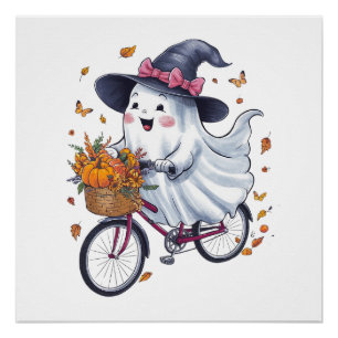 A ghost riding a bicycle poster