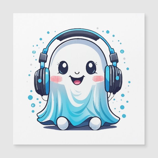 A ghost with headphones on (Front)